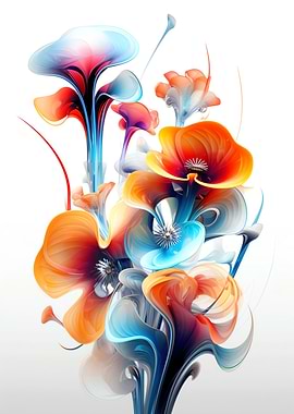 Fractal Flower White Color