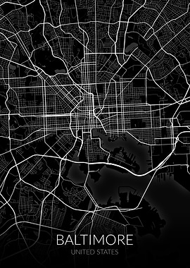 Baltimore Map Black