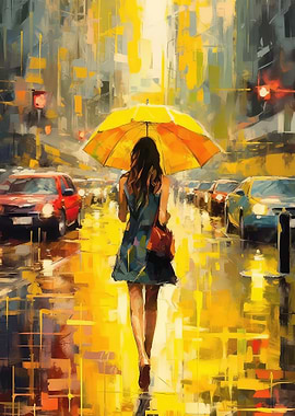 The girl with umbrella