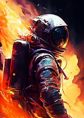 Painting astronaut flames