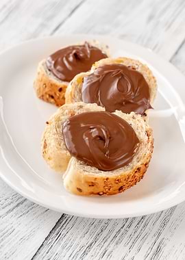 Bread with chocolate paste