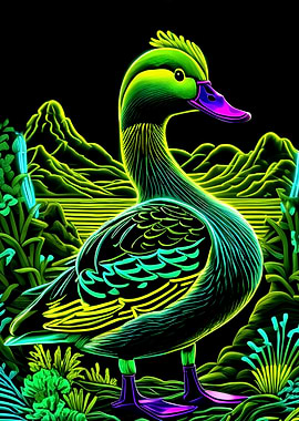 duck judgmen neon light