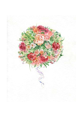 Watercolor flower bouquet