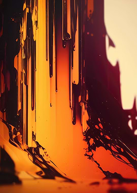 Orange abstract wall