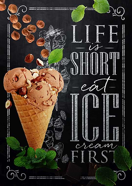 Hazelnut ice cream waffle