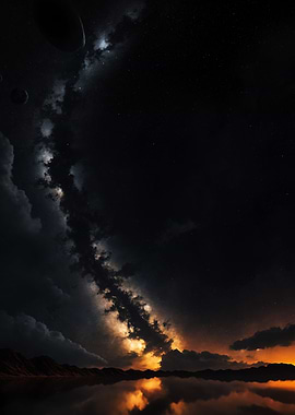 Starry skies at sunset