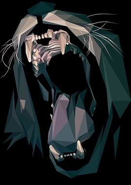 Abstract Lion in Black
