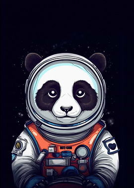 Panda Wearing Space Suit