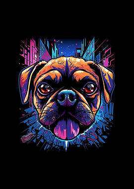 Pug Head Face Pug Owner