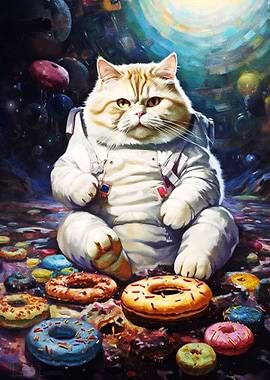 Astronaut Cat is playing