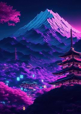 Neon Cyberpunk Landscape