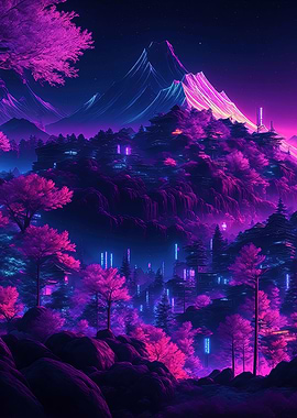 Neon Cyberpunk Landscape