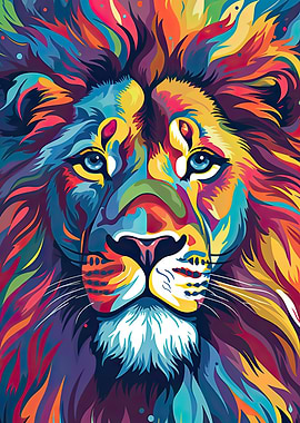 Lion Illustration Pop Art