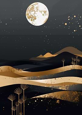 Minimalist Gold Landscape