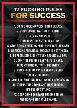 12 fucking rule to success