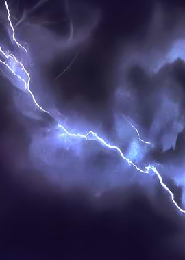 Blue Lightning Sky