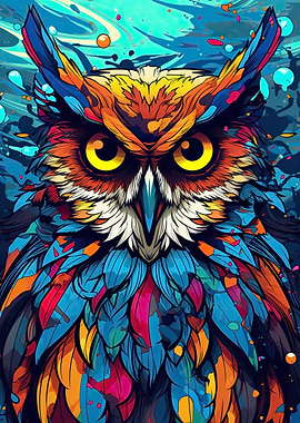 Owl Illustration Pop Art