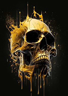 Golden skull falling