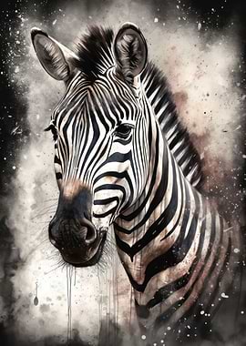 Zebra Ink Art