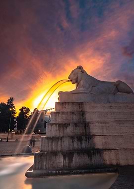 The Lion Fountain in Rome