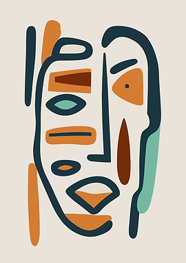 Abstract Native Face Art