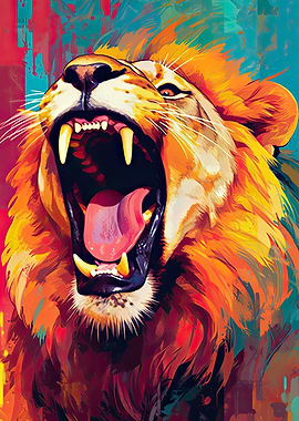 Lion Illustration Pop Art