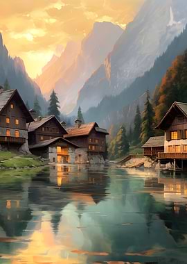 Switzerland oil painting