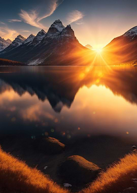 mountain lake nature water