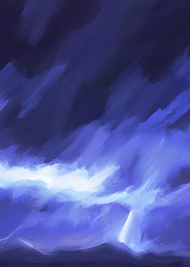 Blue Light Sky Painting