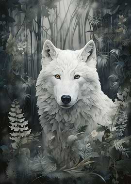 Tribal Wolf Art Poster