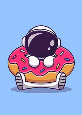 Astronaut with doughnut