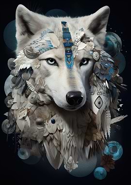 Majestic Moonlit Wolf Art
