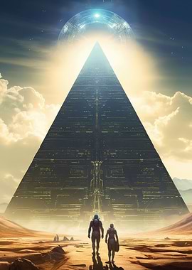 Alien vs humans at pyramid