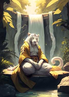 MEDITATING WHITE TIGER
