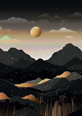 Minimalist Gold Landscape