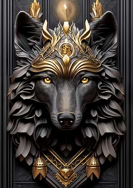 Queen Wolf Golden Art Deco