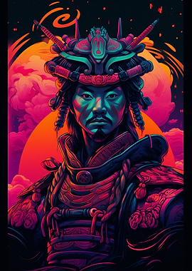 samurai colorful art