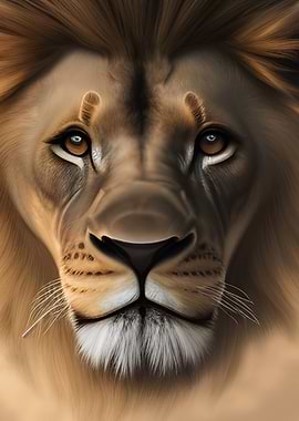 Lion Portrait Painting