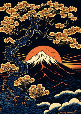 Fuji Cherry Blossom Art