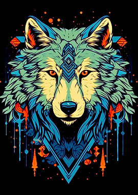 Colorful Wolf