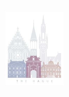 THE HAGUE SKYLINE PASTEL