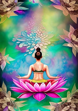 Girl Doing Yoga Lotus