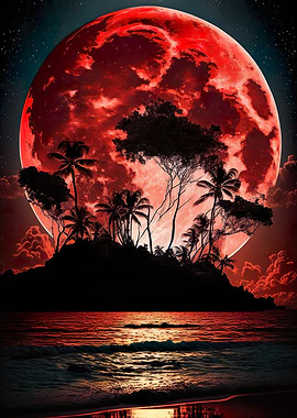 Blood Moon Tropical Island