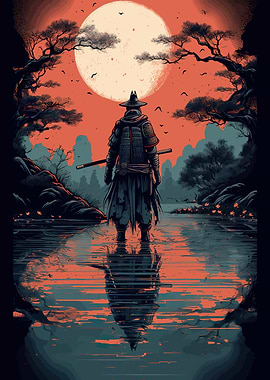 ukiyo e lone samurai war