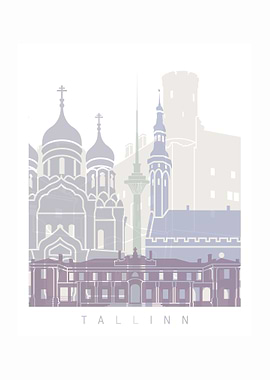 TALLINN SKYLINE PASTEL