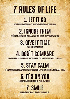 seven rules of life retro