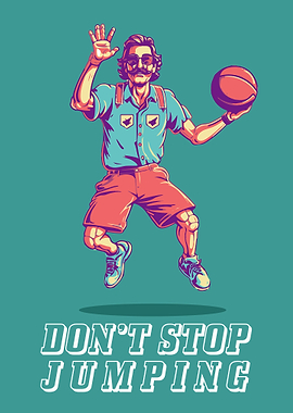 Old man play basketball