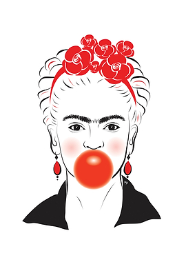 Frida Bubble Gum Portrait