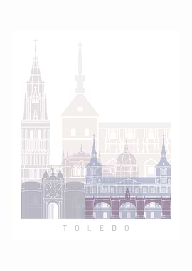 Toledo skyline pastel