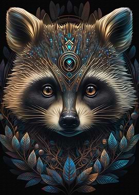 Luxury beautiful raccoon